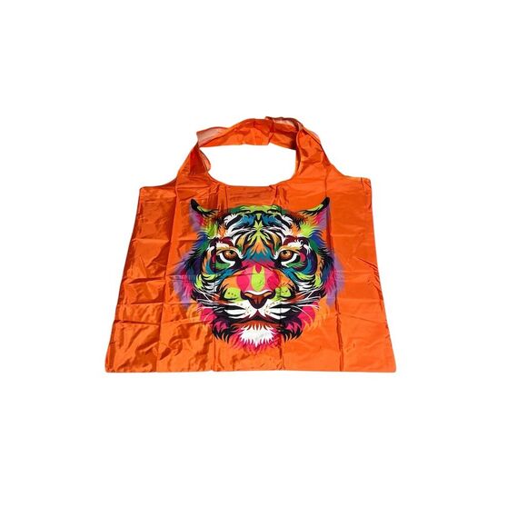 Colorful Tiger Tote Bag Unisex Orange - Picture 5 of 11